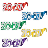 50 Pack Bulk 2027 Glittered Foil Eyeglasses New Year's & Graduation Party Favors