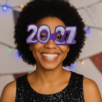 50 Pack Bulk 2027 Glittered Foil Eyeglasses New Year's & Graduation Party Favors - view 3