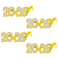Gold Glitter 2026 Eyeglasses - New Year & Graduation Favors
