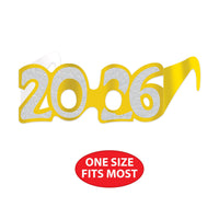 48 Pair Bulk Gold Glitter 2026 Eyeglasses New Year & Graduation Favors