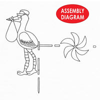 Bulk Baby Shower Stork Wind-Wheel (Case of 6) by Beistle