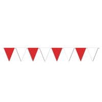 Red/White Party Pennant Banner - Bulk 12 Pack