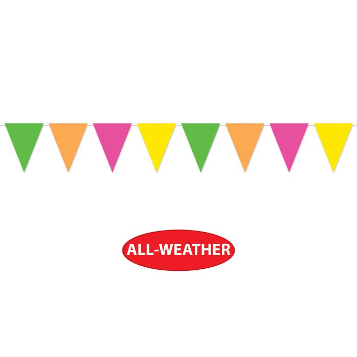 12 Pack Bulk Neon Pennant Banner