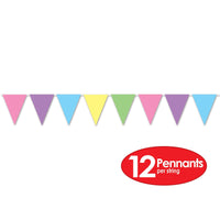 Pastel Pennant Banner, party supplies, decorations, The Beistle Company, Spring/Summer, Bulk, Spring-Summer Theme, Miscellaneous Spring and Summer Themed Party Supplies