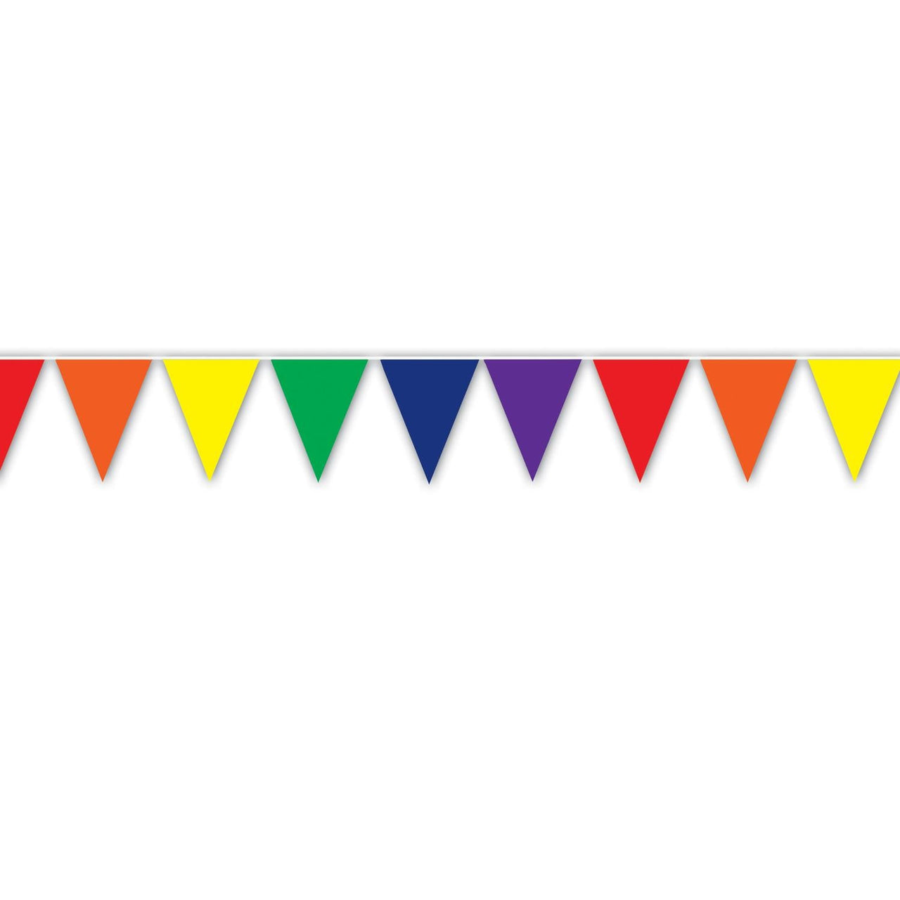 Solid Rainbow Party Pennant Banner - Bulk 12 Pack