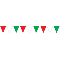 12 ft. Red - White/Green Party Pennant Banner - Bulk 12 Pack