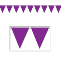 Purple Party Pennant Banner - Bulk 12 Pack
