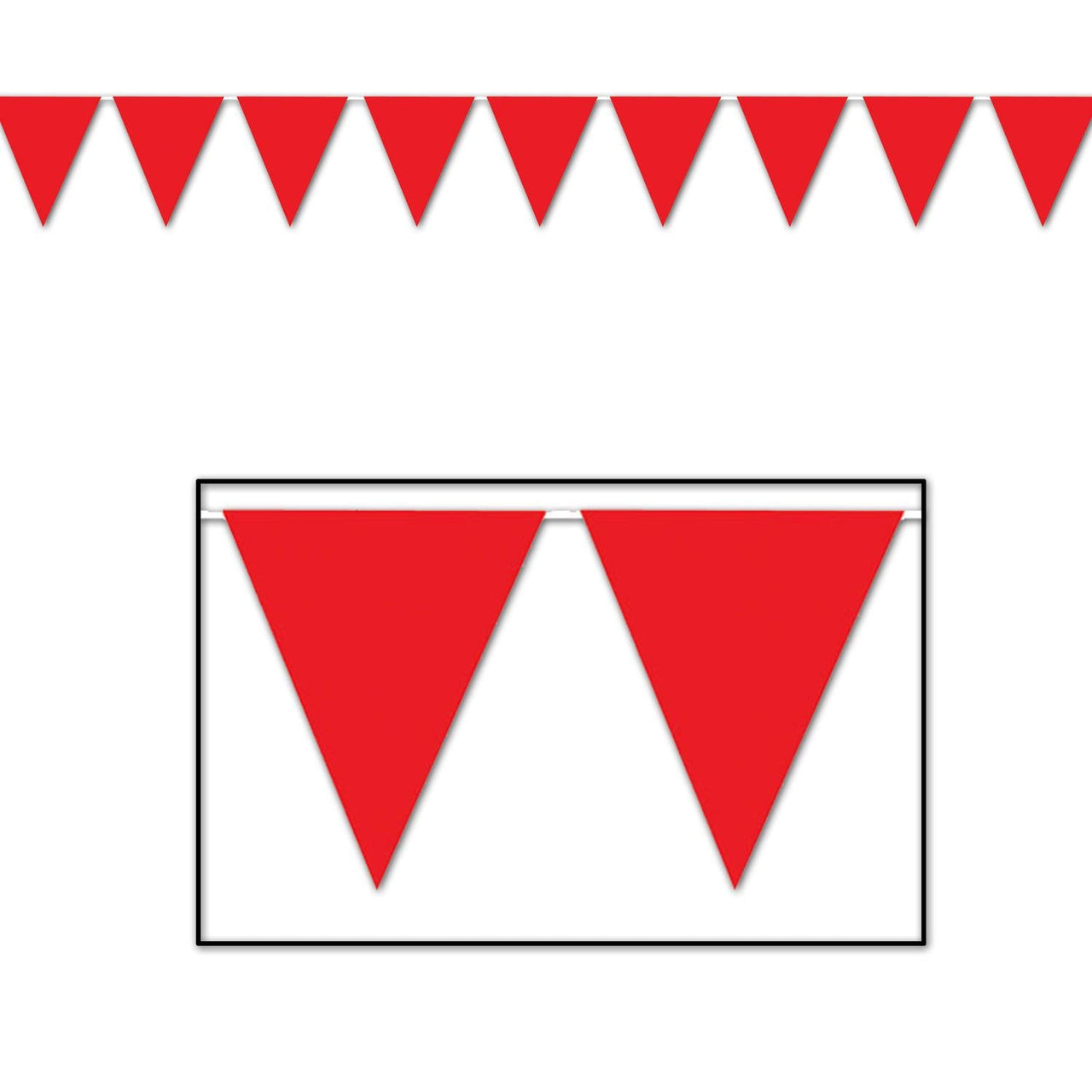 Red Party Pennant Banner - Bulk 12 Pack