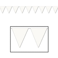 White Party Pennant Banner - Bulk 12 Pack