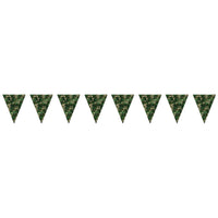 Camo Pennant Party Banner - Bulk 12 Pack