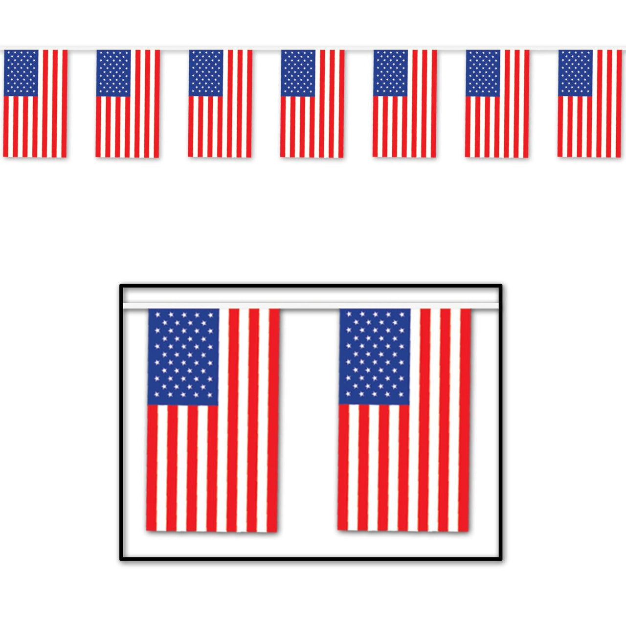 American Flag Party Pennant Banner - Bulk 12 Pack