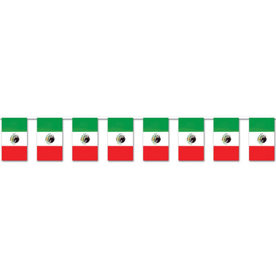 Fiesta Mexican Flag Pennant Banner - Bulk 12 Pack