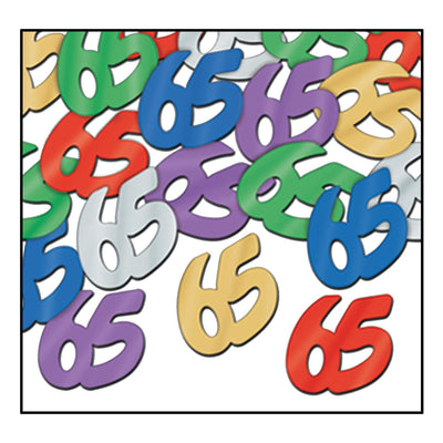 Confetti 65th Birthday Party Silhouettes multi-color (0.5 Oz/Pkg) - Bulk/12 Packs