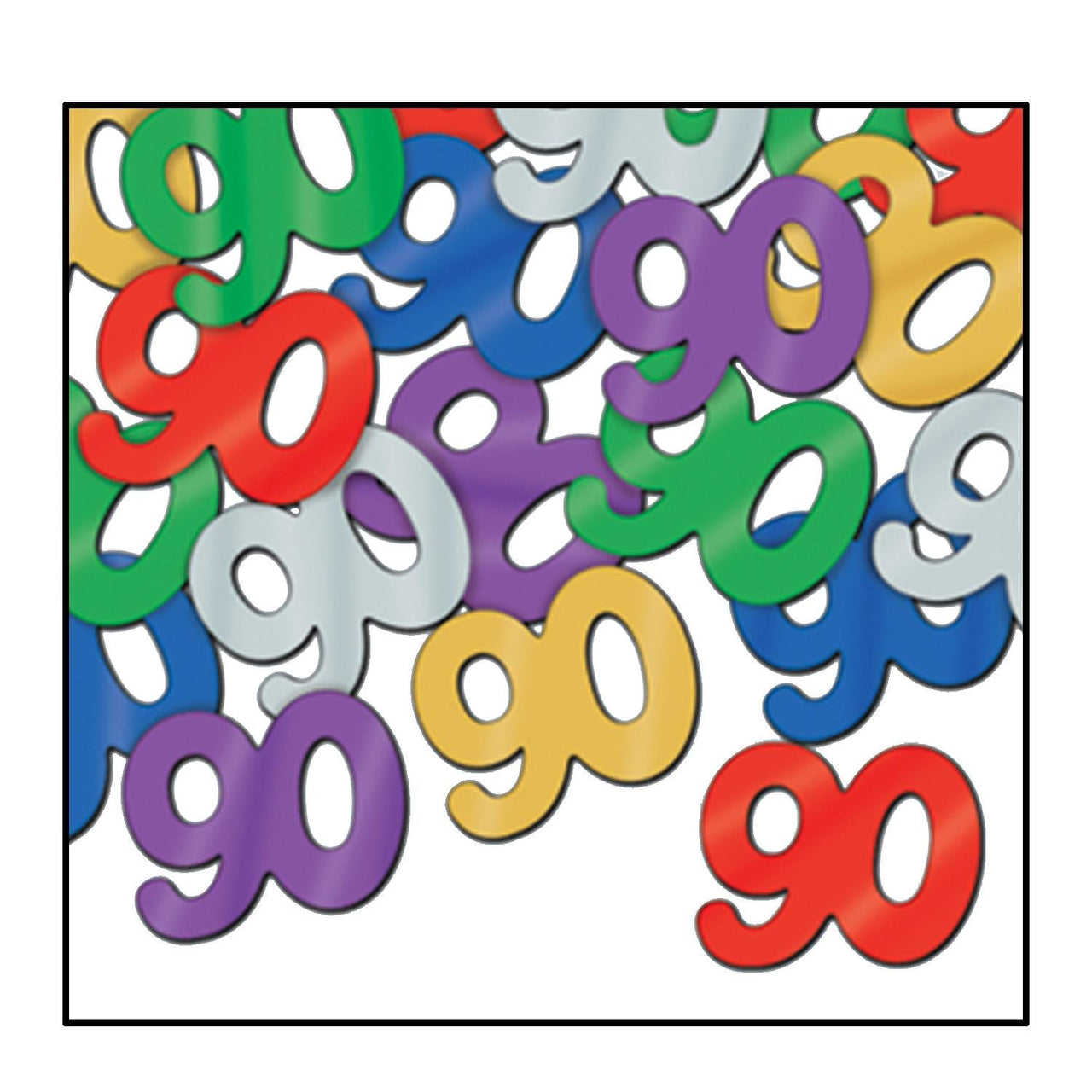 Confetti 90th Birthday Party Silhouettes multi-color (0.5 Oz/Pkg) - Bulk/12 Packs
