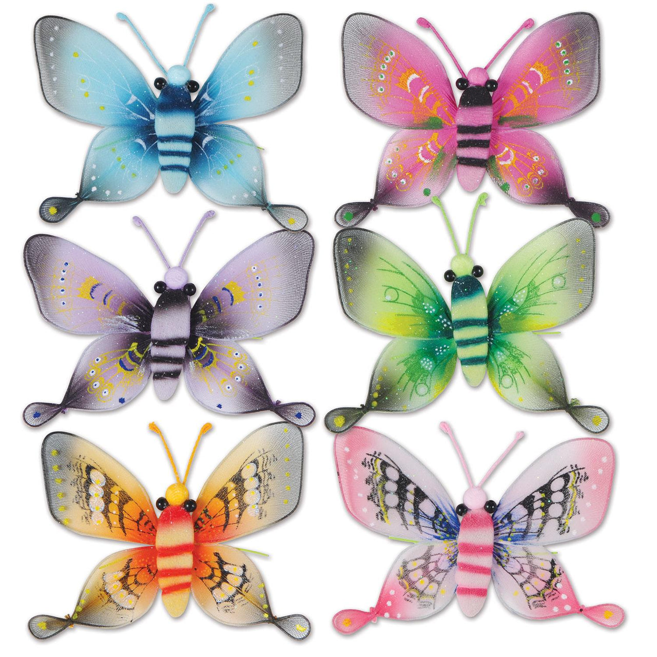 5 Inch- Majestic Butterfly Party Decoration - Bulk/12 Butterflys