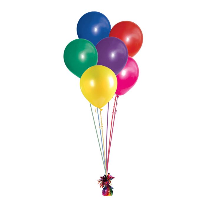 12 Pack Bulk Rainbow Metallic Wrapped Balloon Weight