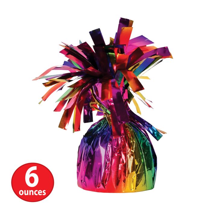 12 Pack Bulk Rainbow Metallic Wrapped Balloon Weight