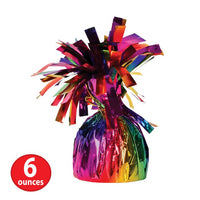 12 Pack Bulk Rainbow Metallic Wrapped Balloon Weight