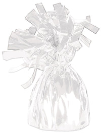 Metallic Wrapped Balloon Weight white - Bulk 12 Pack