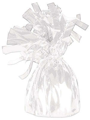 Metallic Wrapped Balloon Weight white - Bulk 12 Pack