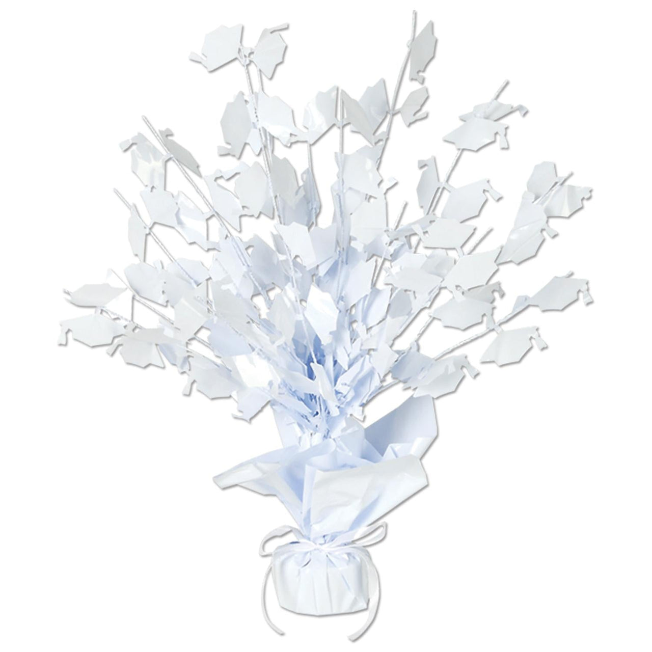 Graduation Party Centerpiece - white - Bulk 12 Pack