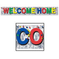 Metallic Welcome Home Party Fringe Banner - Bulk 12 Pack