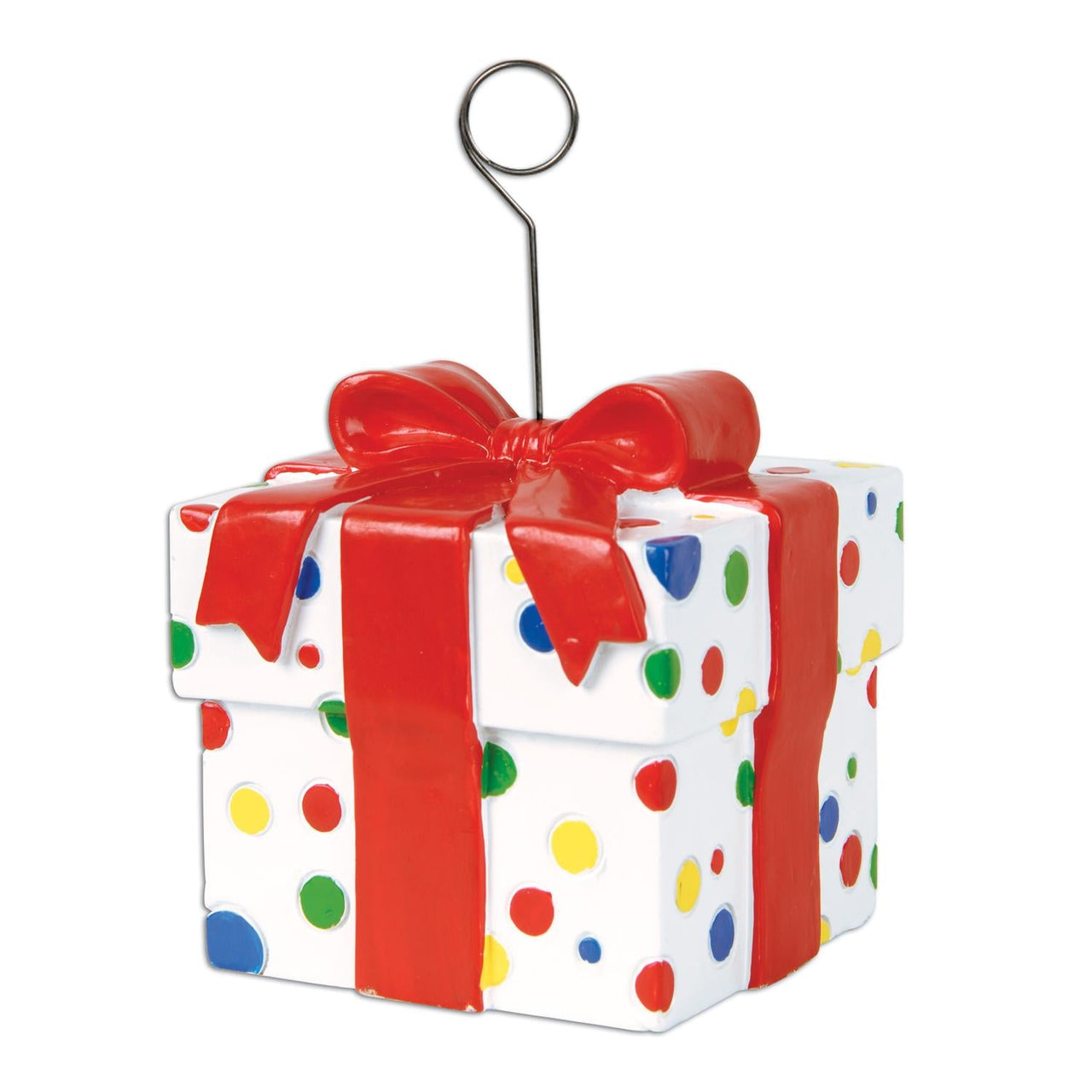 Polka Dots Gift Box Photo/Balloon Holder - Bulk 6 Pack