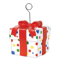 Polka Dots Gift Box Photo/Balloon Holder - Bulk 6 Pack