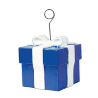 Blue Gift Box Photo/Balloon Holder - Bulk 6 Pack