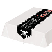 Printed Beware Of Pirates Paper Party Table Runner - Bulk 12 Pack