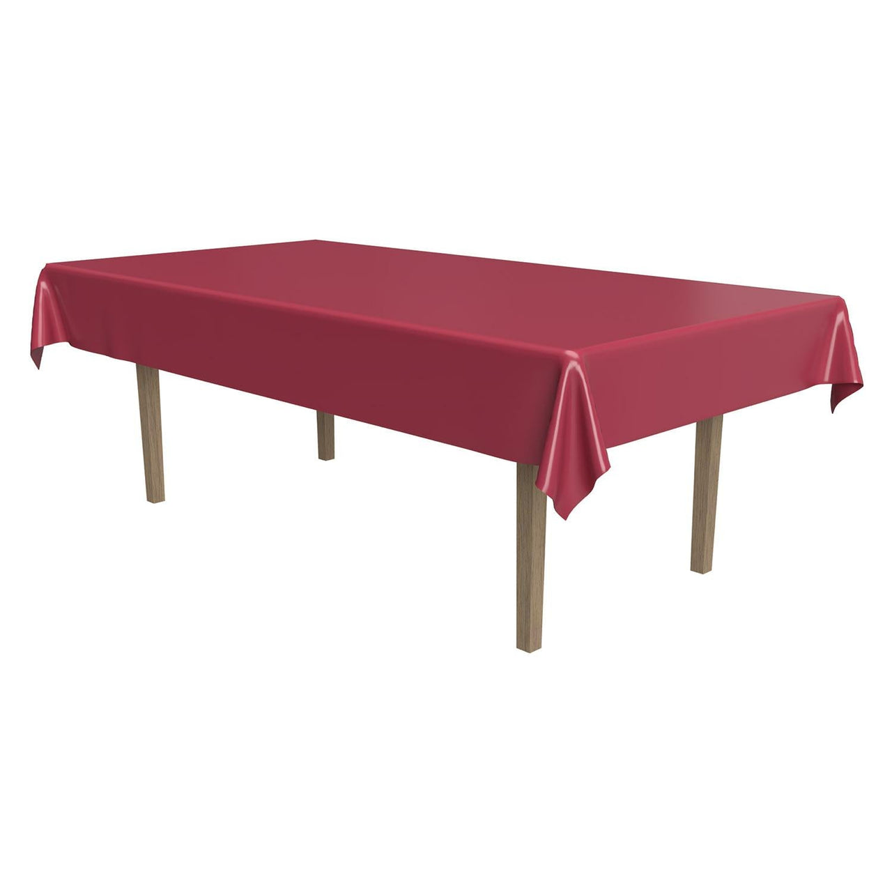 Plastic Rectangular Party Tablecover - burgundy - Bulk 12 Pack