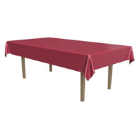 Plastic Rectangular Party Tablecover - burgundy - Bulk 12 Pack