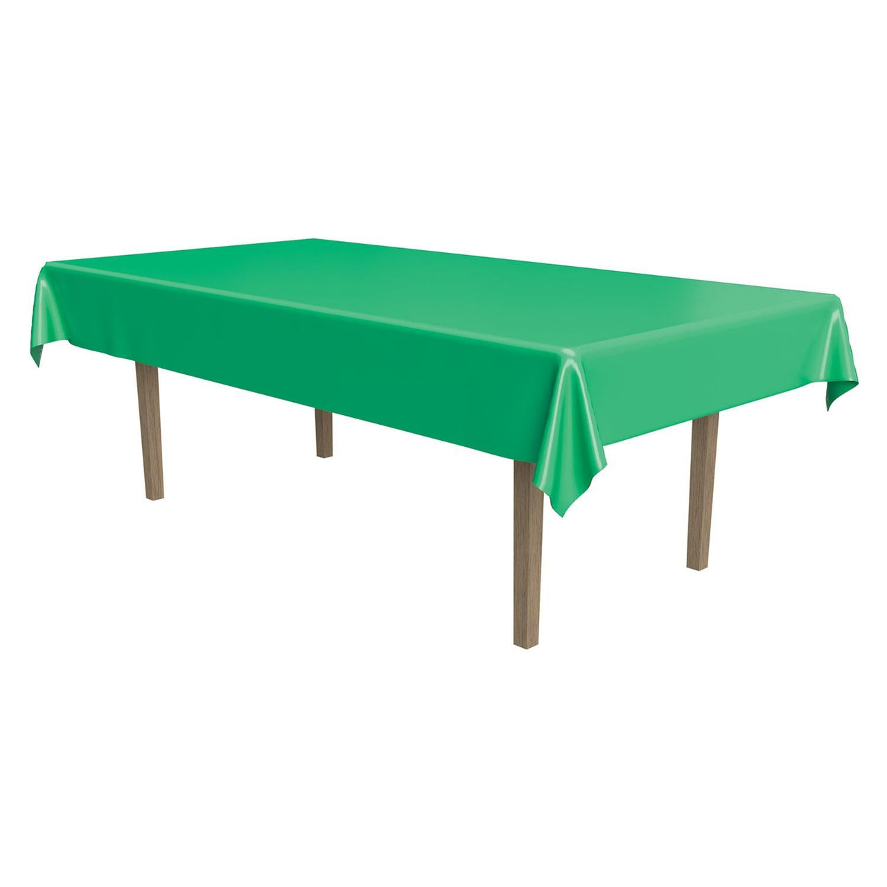 Plastic Rectangular Party Tablecover - green - Bulk 12 Pack