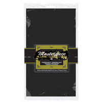 Plastic Round Party Tablecover- Black - Bulk 12 Pack