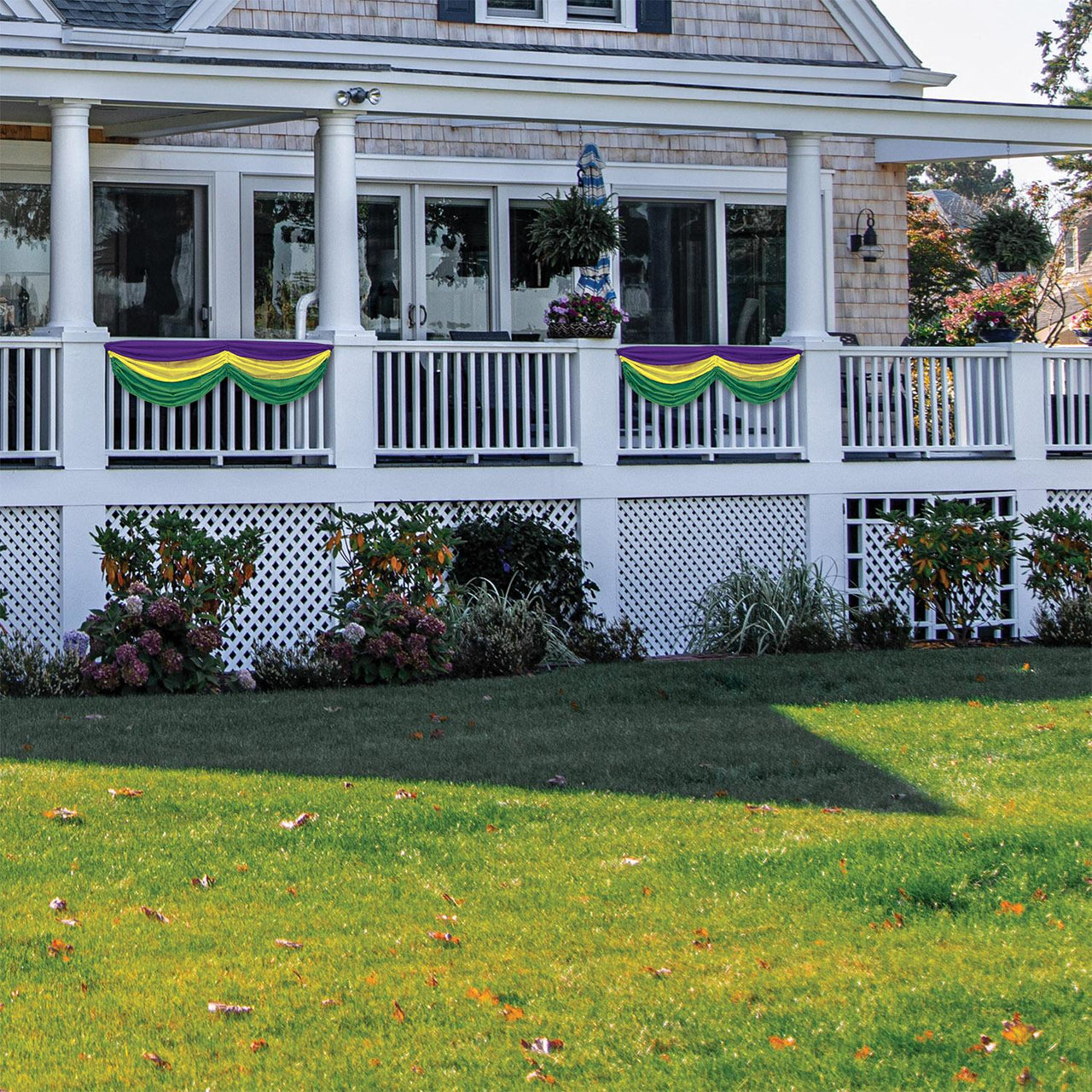 Mardi Gras Fabric Bunting (Case of 6)