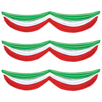Red, White & Green Fabric Bunting 