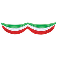 Fiesta Red, White/Green Fabric Bunting - Bulk 6 Pack