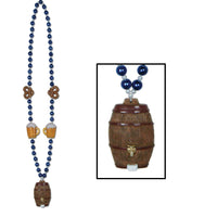 Oktoberfest Bead Necklaces with Keg Medallion - Bulk 12 Pack