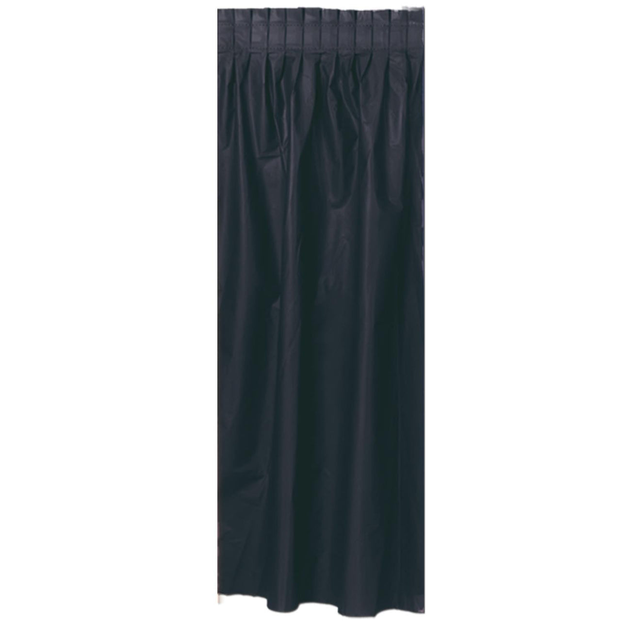Plastic Party Table Skirt - black - self-adhesive - Bulk 6 Pack