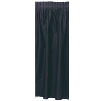 Plastic Party Table Skirt - black - self-adhesive - Bulk 6 Pack
