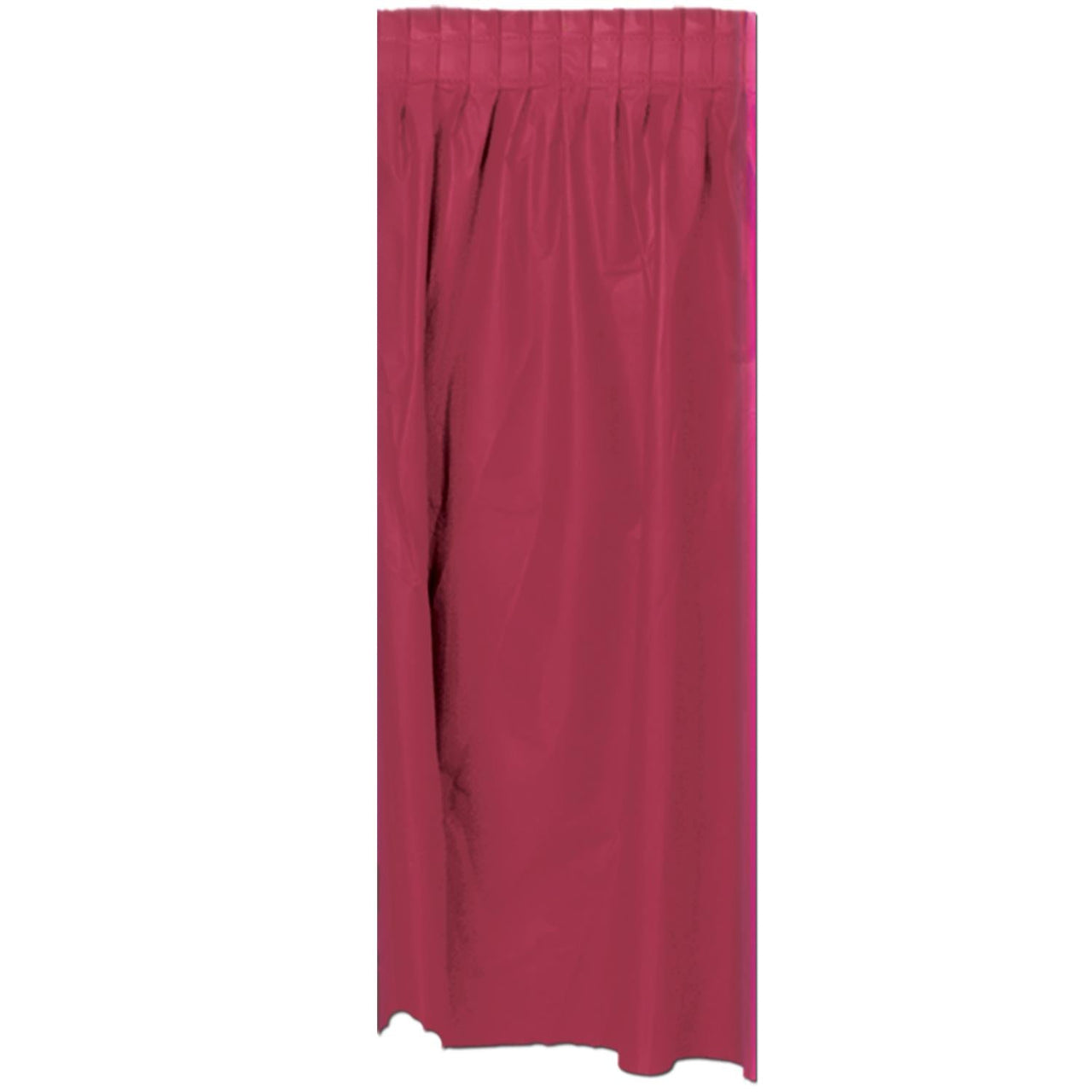 Plastic Party Table Skirt - burgundy - self-adhesive - Bulk 6 Pack