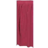 Plastic Party Table Skirt - burgundy - self-adhesive - Bulk 6 Pack