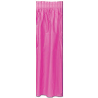 Plastic Party Table Skirt - cerise - self-adhesive - Bulk 6 Pack