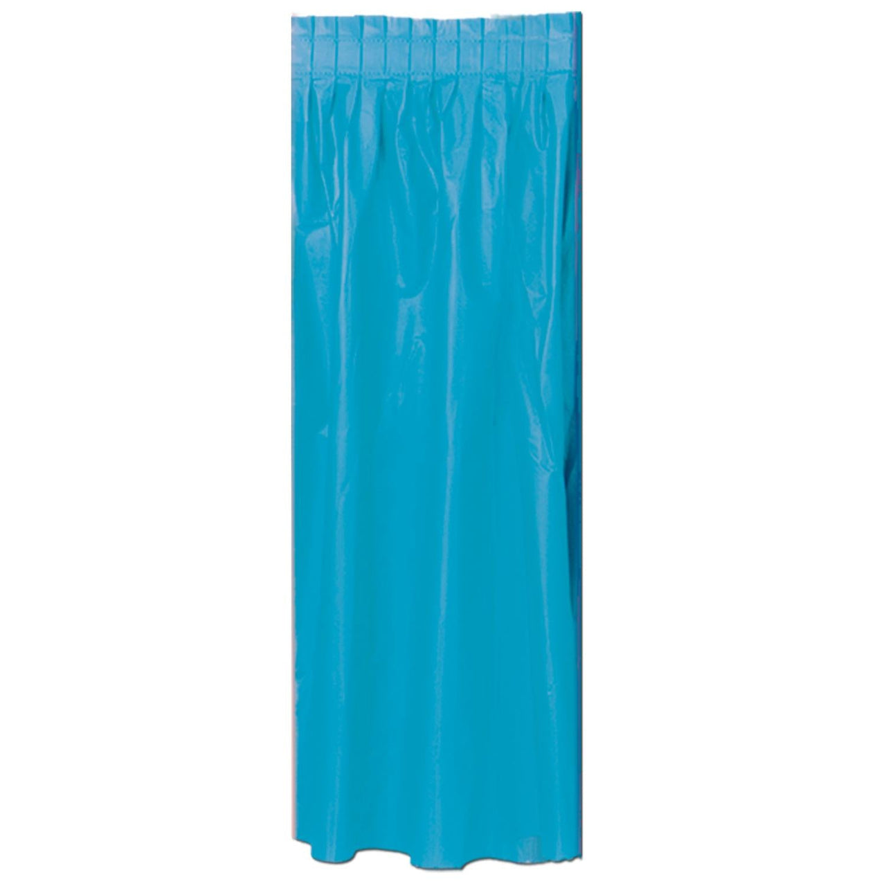 Plastic Party Table Skirt - turquoise - self-adhesive - Bulk 6 Pack
