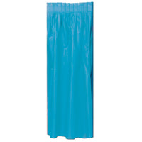 Plastic Party Table Skirt - turquoise - self-adhesive - Bulk 6 Pack