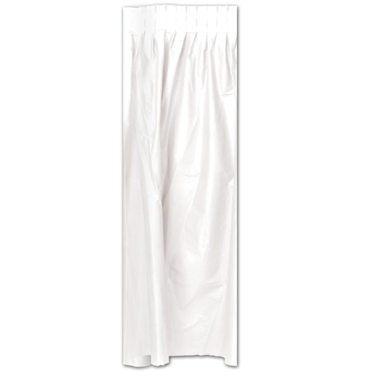Plastic Party Table Skirt - white - self-adhesive - Bulk 6 Pack