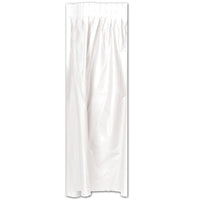 Plastic Party Table Skirt - white - self-adhesive - Bulk 6 Pack