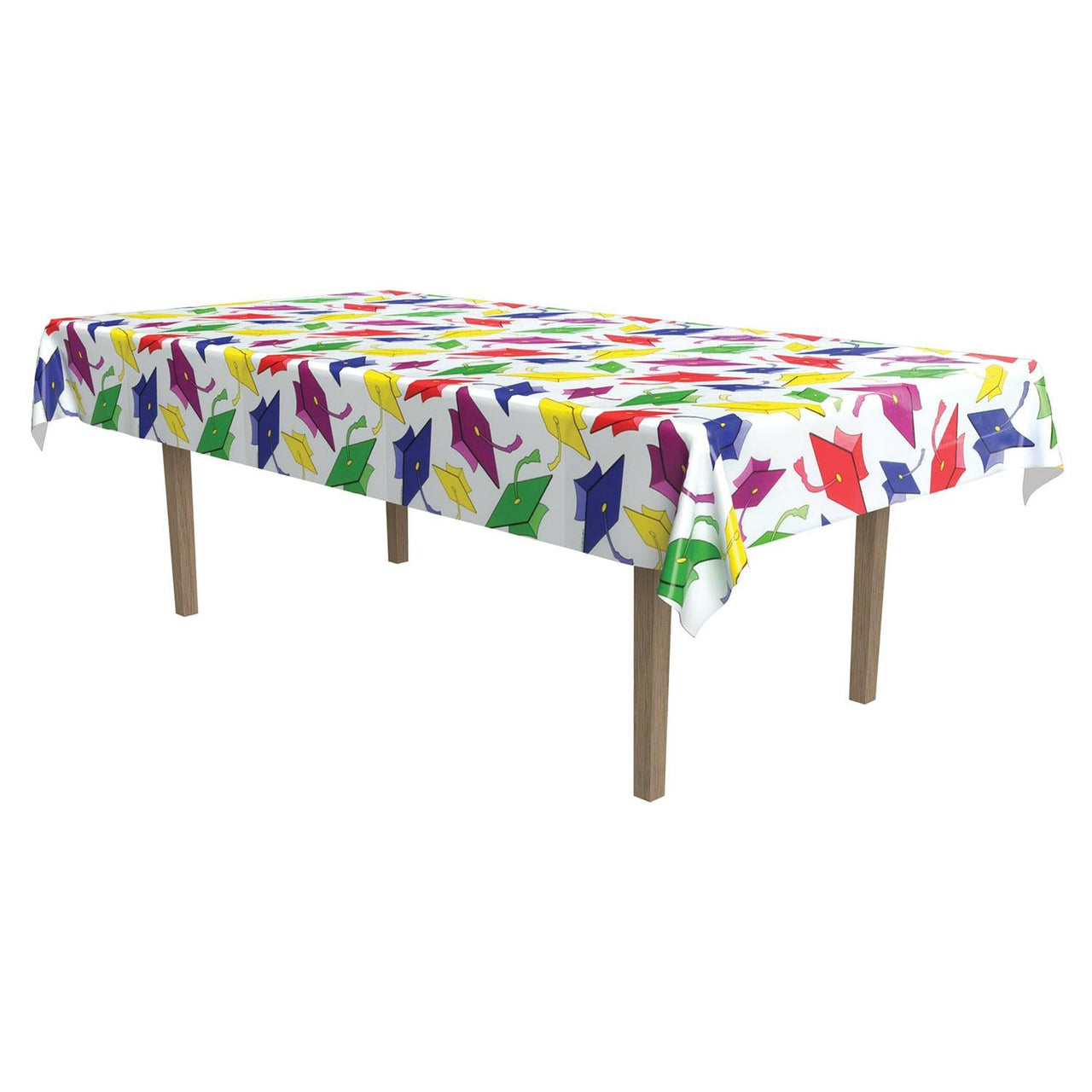 Graduation Party Tablecover- Multicolor - Bulk 12 Pack