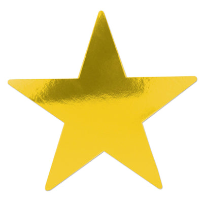 Jumbo 20 Inch Foil Party Star Cutout - gold - foil 2 sides - Bulk 12 Pack