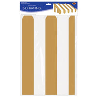 6 Pack Bulk 3-D Gold/White Awning Wall Decoration